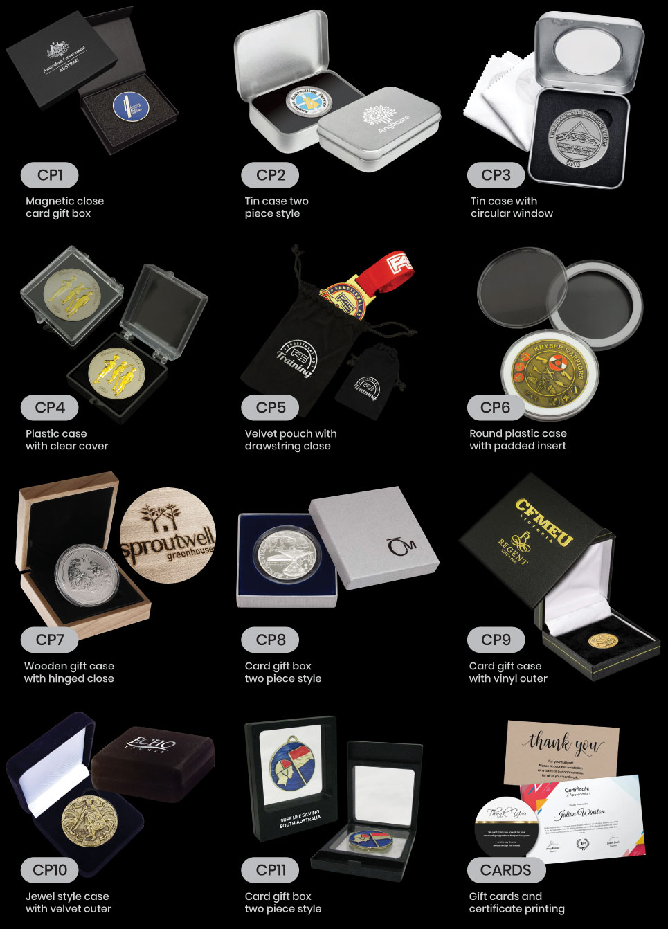 Medal packaging