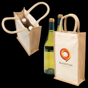 Eco Jute 2 Bottle Wine Bag