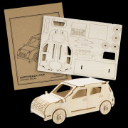 Laser Cut Hatchback Car Wooden Model