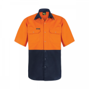 Short Sleeve Cotton Drill Industrial Laundry Shirt