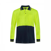 Hi Vis Light Weight Long Sleeve Micromesh Polo With Pocket