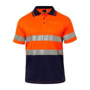 Hi Vis Two Tone Short Sleeve Micromesh Polo With Pocket