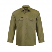 Long Sleeve Vented Cotton Drill Shirt