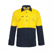 Hi Vis Two Tone Vented Cotton Drill Shirt