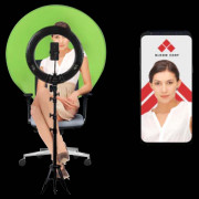 Portable Chair Green Screen Backdrop with Ring Light