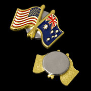 America & Australia Flag Frienship Pin