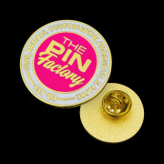 25mm Hard Enamel - PMS 806 C Neon/White, Shiny Gold Base