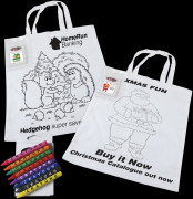 Colouring In Short Handle Tote Bag With Crayons