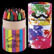 Assorted Colour Crayons in Cardboard Tube
