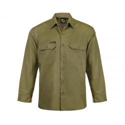Long Sleeve Vented Cotton Drill Shirt