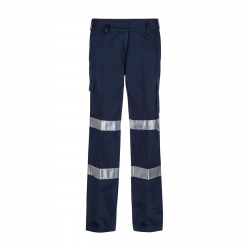 Ladies Reflective Mid Weight Cargo Cotton Drill Trouser