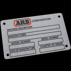 Custom Compliance Plate