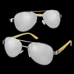 Bamboo Aviator Mirror Lens Sunglasses