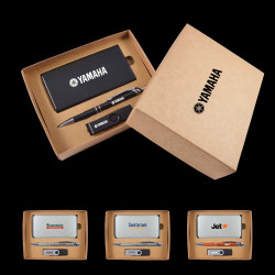 Harbour Pen, USB & Power Bank Cardboard Gift Set