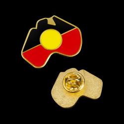 Australia Map Aboriginal Flag Lapel Pin 27x20mm