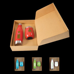 Pura Drink Bottle & Coffee Cup Cardboard Gift Set