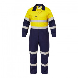 Two Tone Cotton Coveralls with Reflective Tape