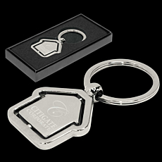 Spinning House Metal Keyring