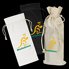 Cotton Wine Drawstring Bag