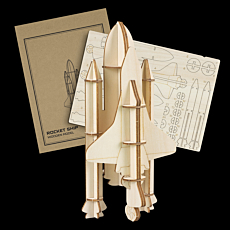 Laser Cut Rocket Ship Wooden Model