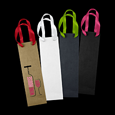 Wine Ribbon Handle Paper Bag