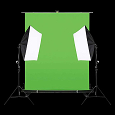 Retractable Chroma Panel W/ 2 Head Soft Box Kit