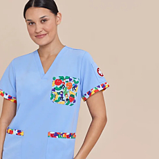 The Wiggles Fruit Salad Scrub Top Women's