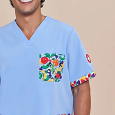 The Wiggles Fruit Salad Scrub Top Men's