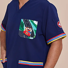 The Wiggles Big Red Car Scrub Top Men's