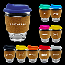 340ml Carlo Glass Coffee Cup - Cork Band