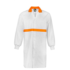 Long Sleeve Food Industry Dustcoat With Contrast Collar