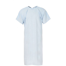 Seersucker Gown With Shoulder Studs