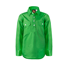 Kids  Long Sleeve Closed Front Cotton Drill Shirt