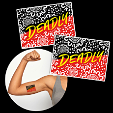 Deadly Temporary Tattoos Aboriginal Flag Colours