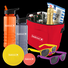 Beach Cooler Bag Drink Bottle & Frisbee Pack