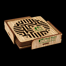 Eco MDF Coaster Set with Optional Flat Holder