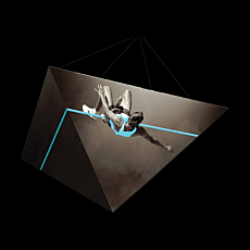 Four Sided Pyramid Hanging Pendant Banner