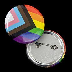 LGBTQ+ Pride Progress Flag Button Badge