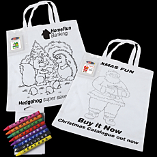 Colouring In Short Handle Tote Bag With Crayons