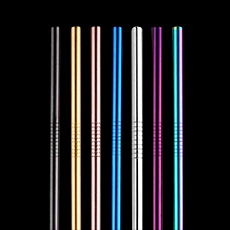 Metallic Stainless Steel Reusable Straws - 6mm x 266mm