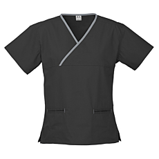 Womens Contrast Crossover Scrub Top