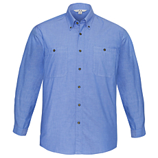 Mens Wrinkle Free Chambray Long Sleeve Shirt