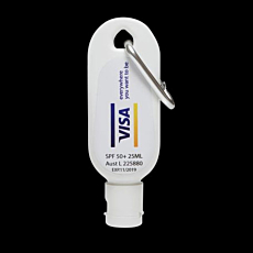 25ml 50+ Sunscreen Bottle w/ Carabineer