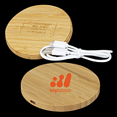 Vita Bamboo Wireless Charger - Round