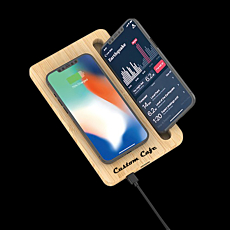 Wooden Wireless Charging Pad with Phone Holder