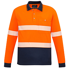 Unisex Hi Vis Segmented L/S Polo - Hoop Taped