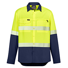 Mens Hi Vis Outdoor Segmented Tape L/S Shirt