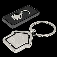 Spinning House Metal Keyring