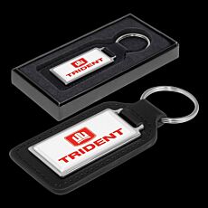 Baron Rectangular Leather Key Ring