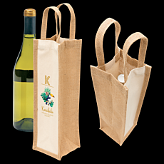 Eco Jute 1 Bottle Wine Bag